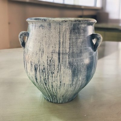 Flowerpot กระถางดินเผาทรงโอ่ง มีหู 3 หู ขนาด 42 x 48 cm.