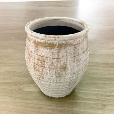 Flowerpot กระถางดินเผาทรงโอ่งลายคอตาล ขนาด 24 x 28 cm.