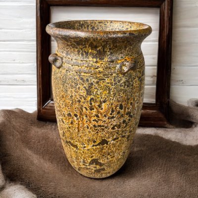 Flowerpot กระถางดินเผาทรงตรงปากแบน วินเทจสไตล์ มีหู 4 หู  ขนาด 26 x 47 cm. ใช้ทำเป็นที่ใส่เก็บร่มได้