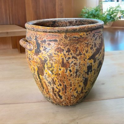Flowerpot กระถางดินเผาติดหูเชือก 2 หู ขนาด 37 x 38 cm.