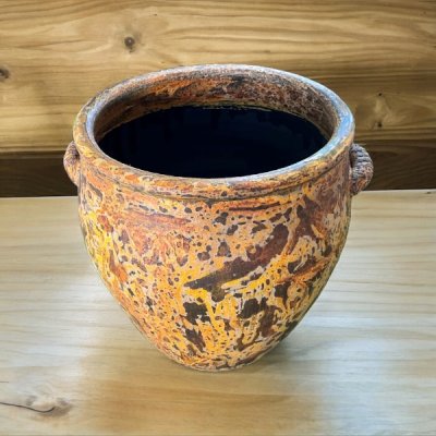 Flowerpot กระถางดินเผาติดหูเชือก 2 หู ขนาด 37 x 38 cm.
