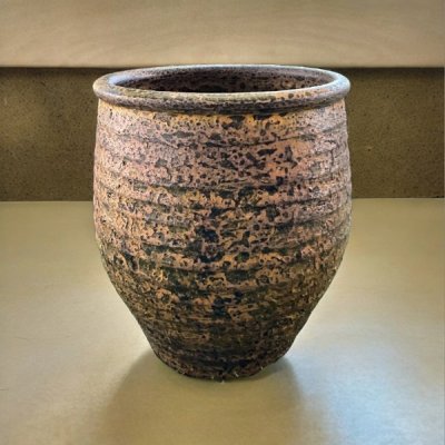 Flowerpot กระถางดินเผาทรงโอ่งลายคอตาล ขนาด 24 x 28 cm.