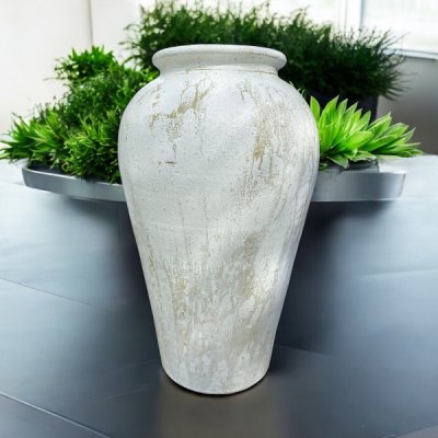 Vase แจกันดินเผาทรงไหเรียบสูง วินเทจสไตล์ ขนาด 26 x 44 cm.