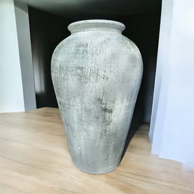 Vase แจกันดินเผาทรงไหเรียบสูง วินเทจสไตล์ ขนาด 26 x 44 cm.