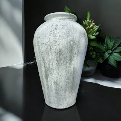Vase แจกันดินเผาทรงไหเรียบสูง วินเทจสไตล์ ขนาด 26 x 44 cm.
