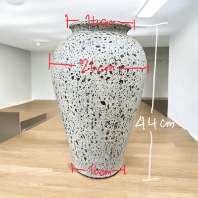Vase แจกันดินเผาทรงไหเรียบสูง วินเทจสไตล์ ขนาด 26 x 44 cm.