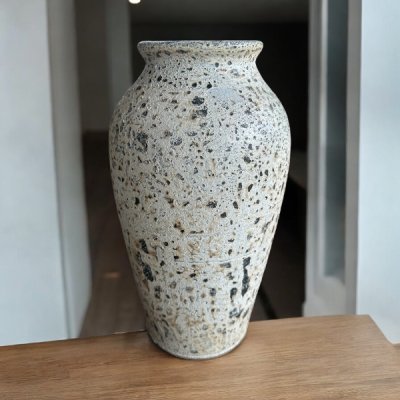 Vaseแจกันดินเผาทรงไหเรียบสูง สีวินเทจ สไตล์ ขนาด 13 x 33 cm.