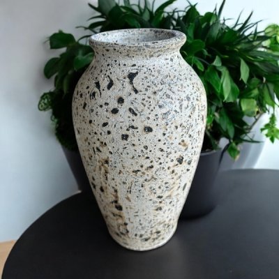 Vaseแจกันดินเผาทรงไหเรียบสูง สีวินเทจ สไตล์ ขนาด 13 x 33 cm.