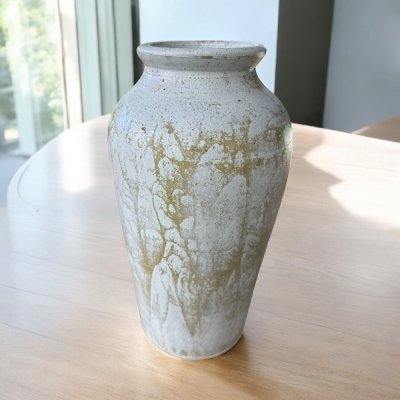 Vaseแจกันดินเผาทรงไหเรียบสูง สีวินเทจ สไตล์ ขนาด 13 x 33 cm.
