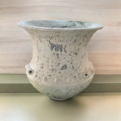 Basin อ่างดินเผาทรงบาหลีปากบาน มีหู 3 หู ขนาด 50 x 52 cm.