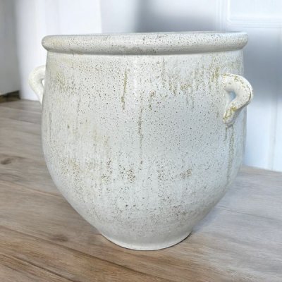 Flowerpot กระถางดินเผาทรงโอ่งมีหู 3 หู ขนาด 40 x 38 cm.