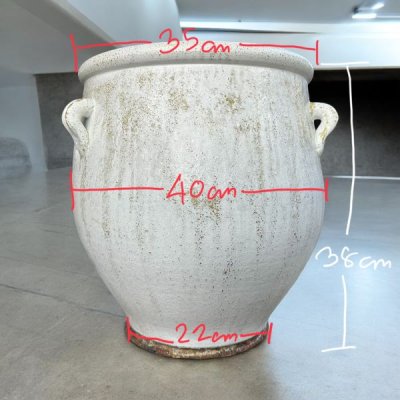 Flowerpot กระถางดินเผาทรงโอ่งมีหู 3 หู ขนาด 40 x 38 cm.