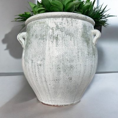 Flowerpot กระถางดินเผาทรงโอ่งมีหู 3 หู ขนาด 40 x 38 cm.