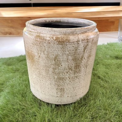 Flowerpot กระถางวินเทจดินเผาทรงไหเรียบ ขนาด 29 x 25cm.