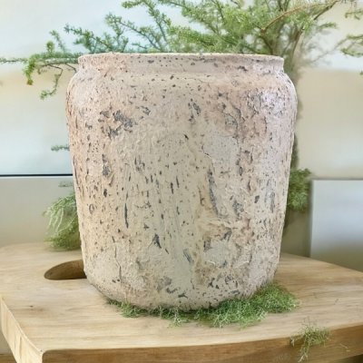 Flowerpot กระถางวินเทจดินเผาทรงไหเรียบ ขนาด 29 x 25cm.