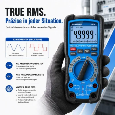 Heavy Duty Multimeter มัลติมิเตอร์ดิจิทัล True RMS รุ่น PeakTech P 3454