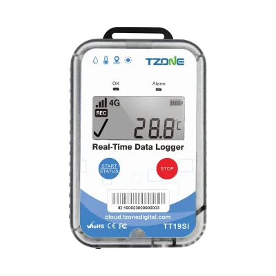4G Light Shock Sensor Wireless Temperature & Location Tracker 17,000 data เครื่องบันทึกอุณหภูมิและติดตามตำแหน่งแบบไร้สาย 4G รุ่น TT19SI