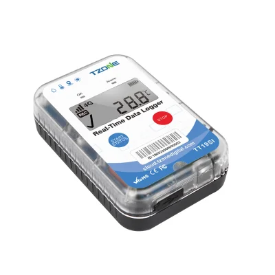 4G Light Shock Sensor Wireless Temperature & Location Tracker 17,000 data เครื่องบันทึกอุณหภูมิและติดตามตำแหน่งแบบไร้สาย 4G รุ่น TT19SI