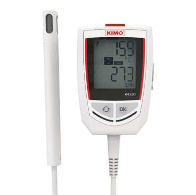 Data logger เครื่องบันทึกค่าอุณหภูมิ ความชื้นสัมพัทธ์และแสงชนิดหัววัดภายนอก รุ่น KH-220-O