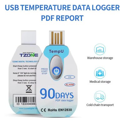 Data logger ใช้ได้ครั้งเดียว(ทิ้ง) 10,000 point รุ่น TZ-TempU