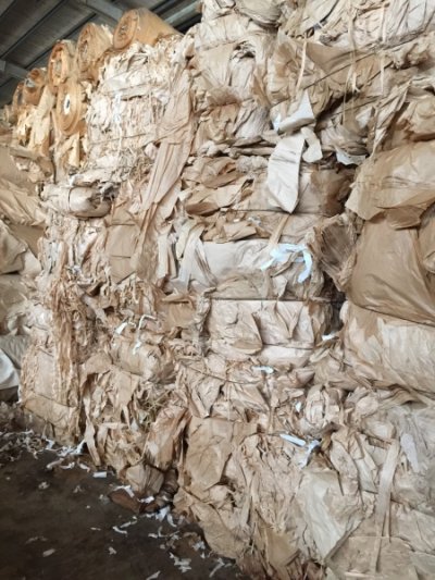 Steel Mill Kraft Paper bales in brown color