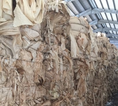 Steel Mill Kraft Paper bales in brown color