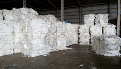 Steel Mill Kraft Paper bales in white color