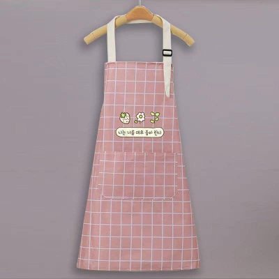 ผ้ากันเปื้อน (มีผ้าเช็ดมือในตัว)เนื้อผ้า PVC สีโอรสแบบสวม