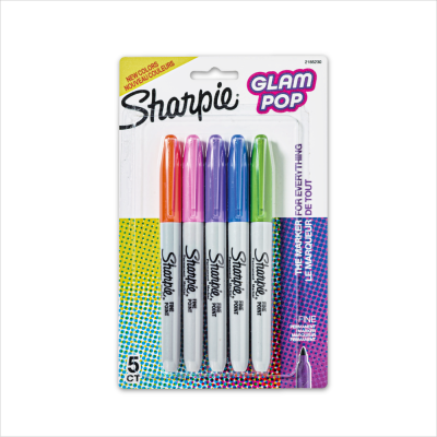 Sharpie ปากกาชาร์ปี้ สี Glam pop (แพ็ค 5,12 ด้าม) ปากกามาร์คเกอร์ Sharpie Fine Glam