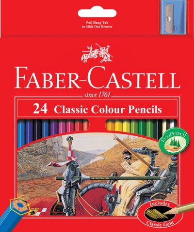 ดินสอสีไม้ FABER-CASTELL อัศวิน 24 สี กล่องกระดาษ PAPER BOX