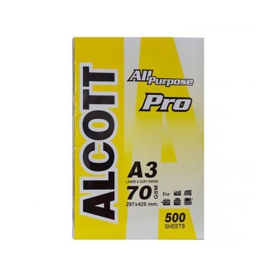 ALCOTT กระดาษถ่ายเอกสาร A3 70 แกรม (1 รีม / 500 แผ่น) - ห่อสีเหลือง ALCOTT กระดาษถ่ายเอกสาร A3 70 แกรม (1 รีม / 500 แผ่น) - ห่อสีเหลือง