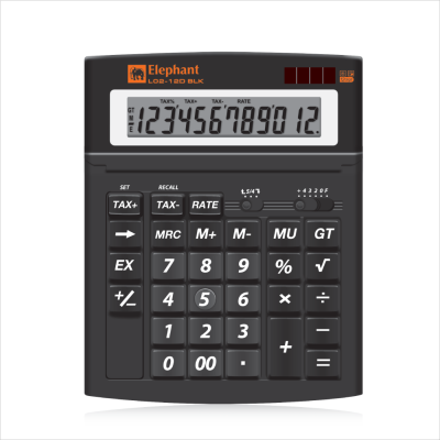 ELEPHANT เครื่องคิดเลขตราช้าง หน้าจอแสดงตัวเลข 12 หลัก พร้อมฟังก์ชั่นครบครัน ELEPHANT เครื่องคิดเลขตราช้าง หน้าจอแสดงตัวเลข 12 หลัก พร้อมฟังก์ชั่นครบครัน