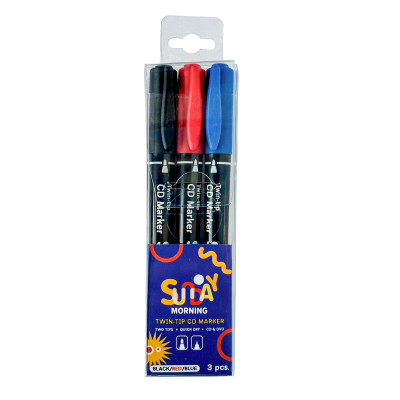 Sunday morning ปากกามาร์คเกอร์ Permanet Marker 3 สี (แพ็ค3แท่ง) Sunday morning ปากกามาร์คเกอร์ Permanet Marker 3 สี (แพ็ค3แท่ง)