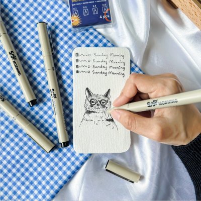 Sunday morning ปากกาตัดเส้นหลายหัว Pigment Liner-metal clip (1 แท่ง) Sunday morning ปากกาตัดเส้นหลายหัว Pigment Liner-metal clip (1 แท่ง)