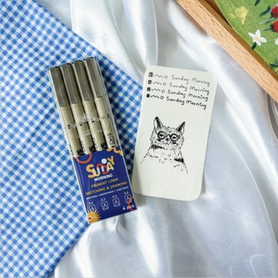 Sunday morning ปากกาตัดเส้นหลายหัว Pigment Liner-metal clip (1 แท่ง) Sunday morning ปากกาตัดเส้นหลายหัว Pigment Liner-metal clip (1 แท่ง)