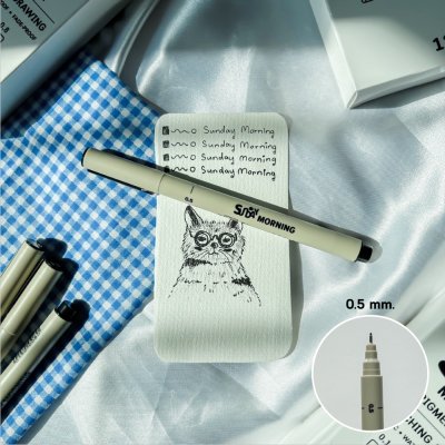 Sunday morning ปากกาตัดเส้นหลายหัว Pigment Liner-metal clip (1 แท่ง) Sunday morning ปากกาตัดเส้นหลายหัว Pigment Liner-metal clip (1 แท่ง)