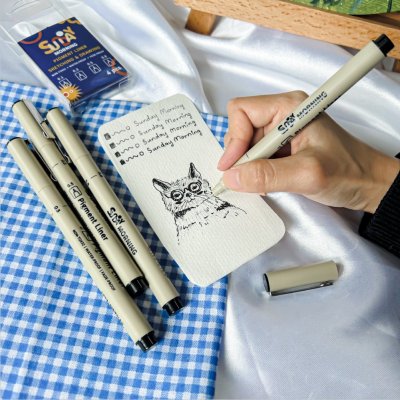 Sunday morning ปากกาตัดเส้นหลายหัว Pigment Liner-metal clip (1 แท่ง) Sunday morning ปากกาตัดเส้นหลายหัว Pigment Liner-metal clip (1 แท่ง)