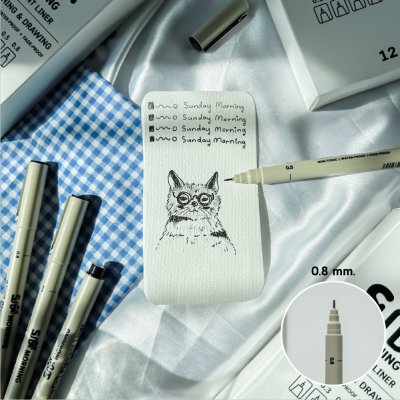 Sunday morning ปากกาตัดเส้นหลายหัว Pigment Liner-metal clip (1 แท่ง) Sunday morning ปากกาตัดเส้นหลายหัว Pigment Liner-metal clip (1 แท่ง)