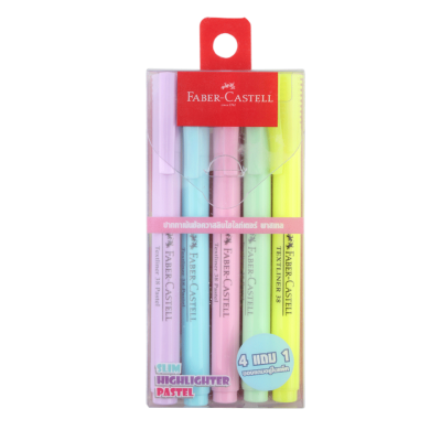 ปากกาเน้นข้อความ FABER-CASTELL TEXTLINER 38 สี (แพ็ค 4 แถม 1) สีพาสเทล