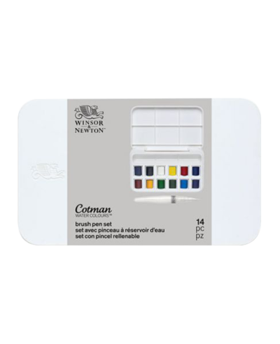 ชุดสีน้ำก้อน WINSOR&NEWTON 12 สี พร้อมพู่กันน้ำ #0390658