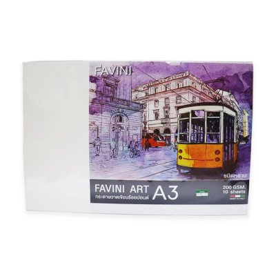 FAVINI ART กระดาษ 100 ปอนด์ A3 ชนิดหยาบ 200แกรม (10 แผ่น)