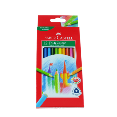 ดินสอสีไม้ FABER CASTELL TRI COLOR 12 สี ด้ามยาว #115853