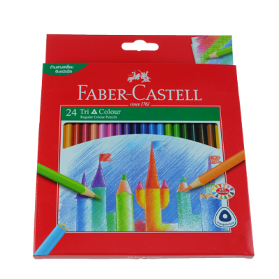 ดินสอสีไม้ FABER CASTELL TRI COLOR 24 สี ด้ามยาว #115855