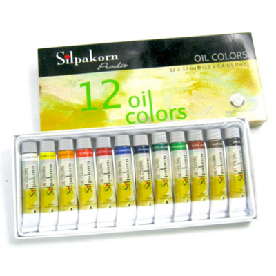 สีน้ำมัน Silpakorn Pradit 12 สี 12 ml.