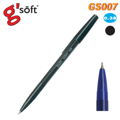 ปากกาลูกลื่นเจล G-SOFT GS007 0.38 มม. สีดำ