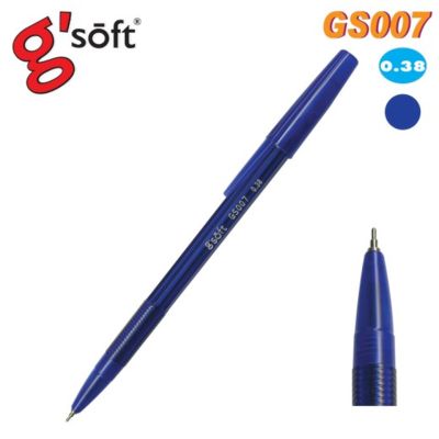 ปากกาลูกลื่นเจล G-SOFT GS007 0.38 มม. สีน้ำเงิน