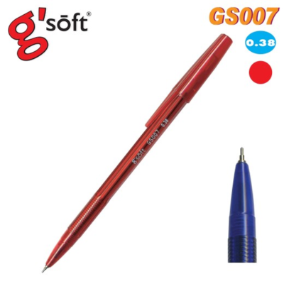 ปากกาลูกลื่นเจล G-SOFT GS007 0.38 มม. สีแดง