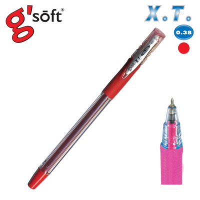 ปากกาลูกลื่น G-SOFT X.T. 0.38 มม. สีแดง