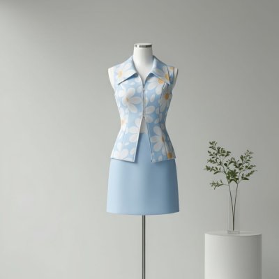 LALAPIS Sky daisy มินิเดรส สีเหลืองพาสเทล