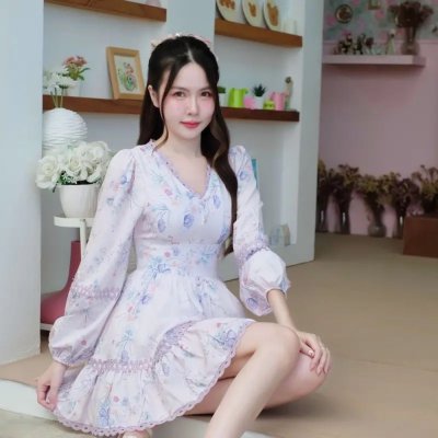 [LALAPIS ] มินิเดรส ป็อปปี้เพอร์เพิล ราพันเซล ชิลลี้ง (LA312)